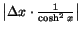 $\left\vert\Delta x\cdot \frac{1}{\cosh^2x} \right\vert$