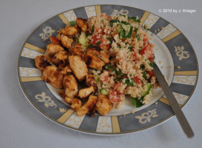 Huhn mit Honig-Zitronen-Marinade und Tabbouleh