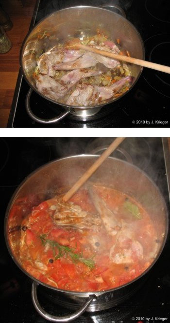 Kaninchen in Tomatensauce